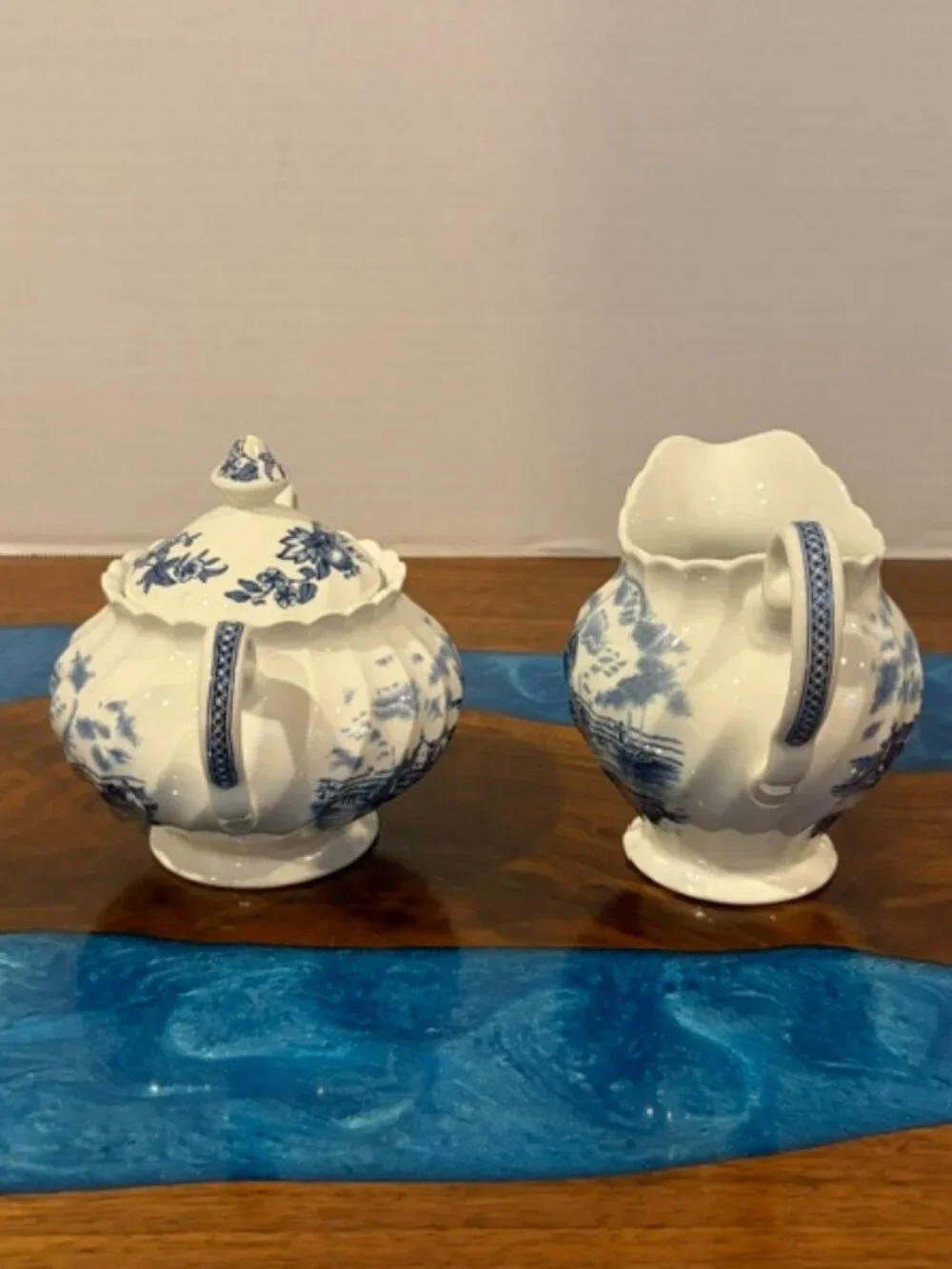 Johnson Brothers Tulip Time Windmill Creamer and Sugar Bowl